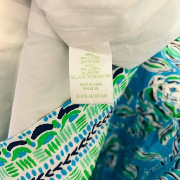 Lilly Pulitzer Turquoise Oasis Outta Line Engineered white Lace Shift dress Sz 8 - Picture 9 of 12